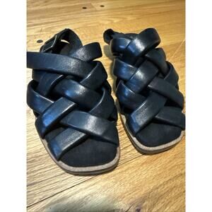 Kelsi Dagger Brooklyn Turnstyle Woven Slingback Sandal In Black Size 8